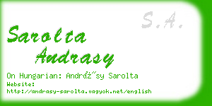 sarolta andrasy business card